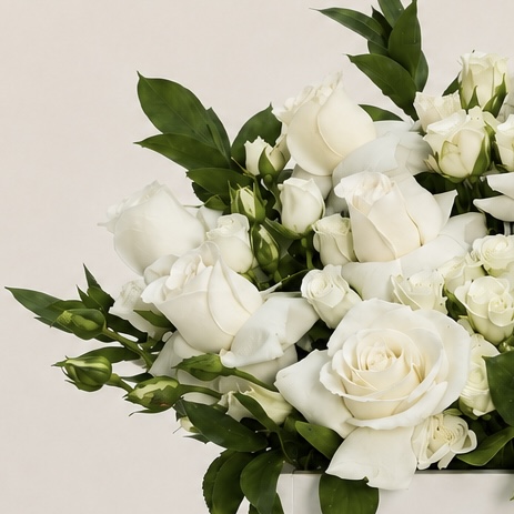 Luxury White Rose Box with “Tabarak Al-Rahman Allahumma Barik” Topper 7