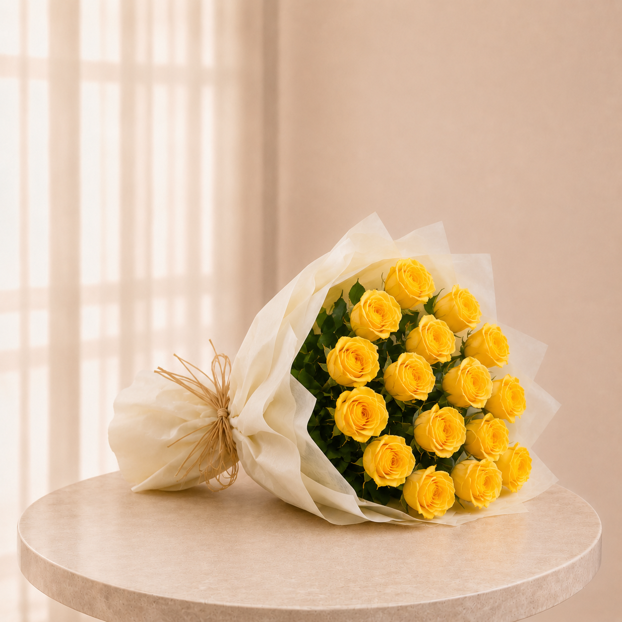 Small Yellow Rose Bouquet | 15 Fresh Yellow Roses