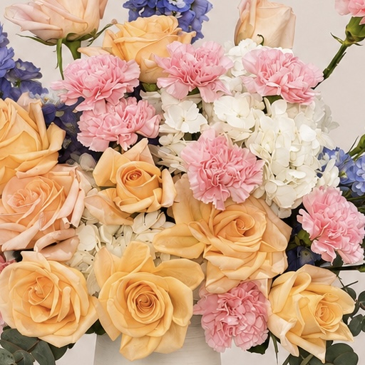 Luxury Mixed Flower Arrangement in White Ceramic Vase | Premium Fresh Flowers | Flori Mart Qatar 6