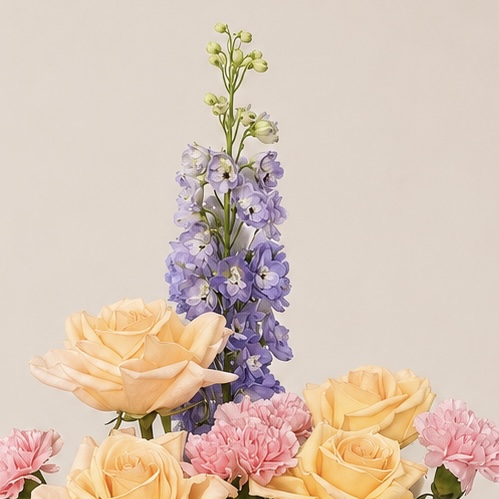 Luxury Mixed Flower Arrangement in White Ceramic Vase | Premium Fresh Flowers | Flori Mart Qatar 6