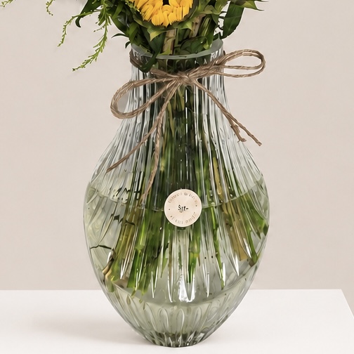 Sunflower Get Well Flower Arrangement in Glass Vase – Welcome Back Flowers 4