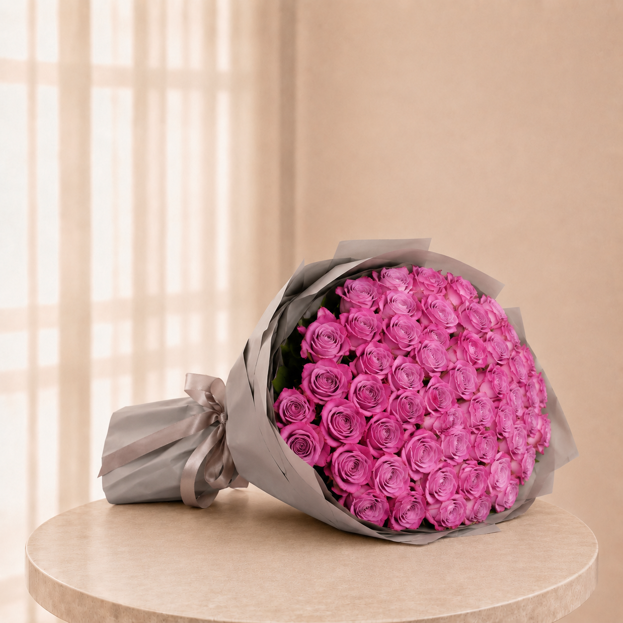 Luxury Medium Lilac Rose Bouquet | 25 Premium Lilac Roses