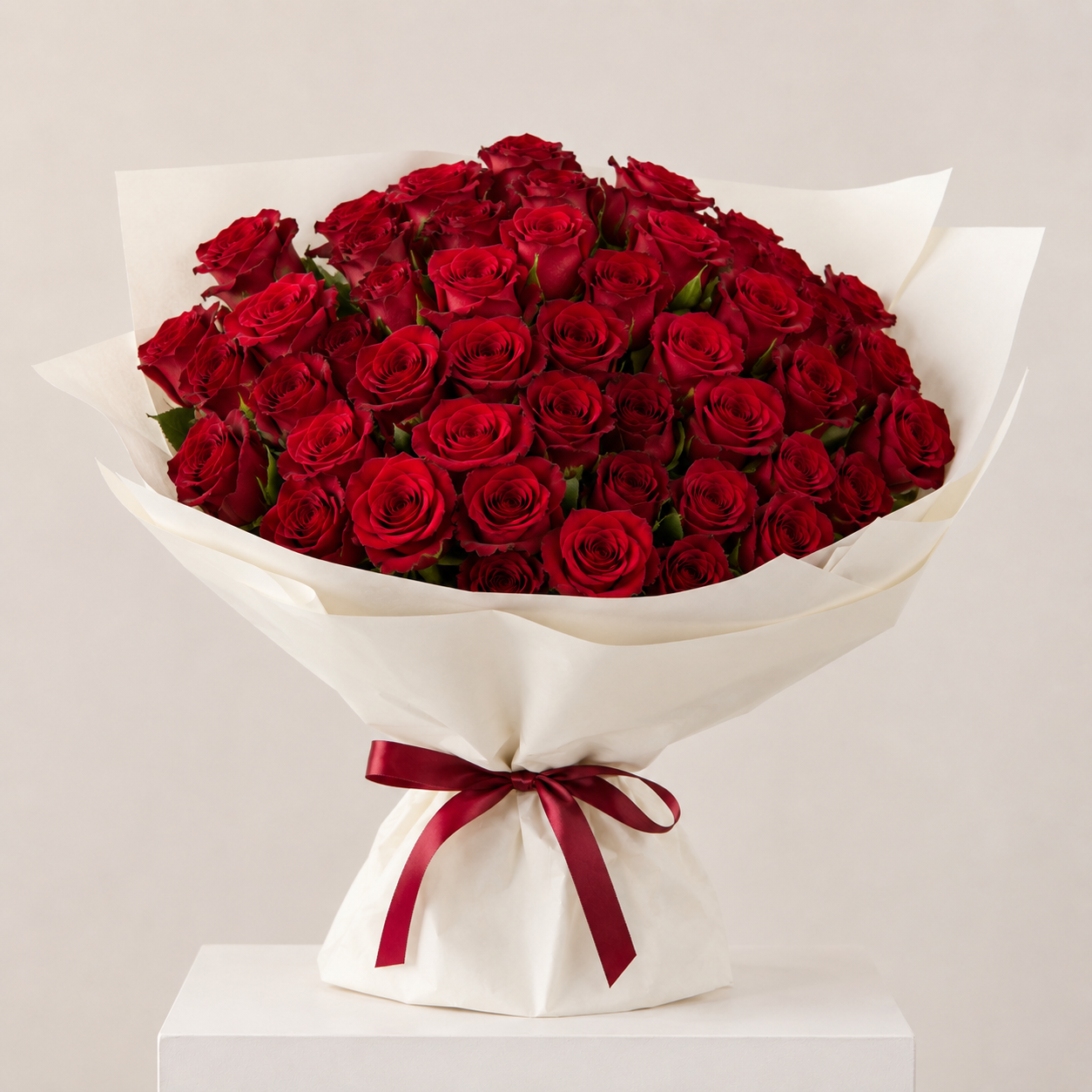 Luxury Large Red Rose Bouquet | 50 Premium Red Roses