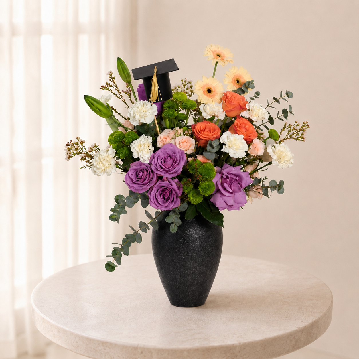 Luxury Graduation Flower Arrangement – Premium Graduation Gift Vase