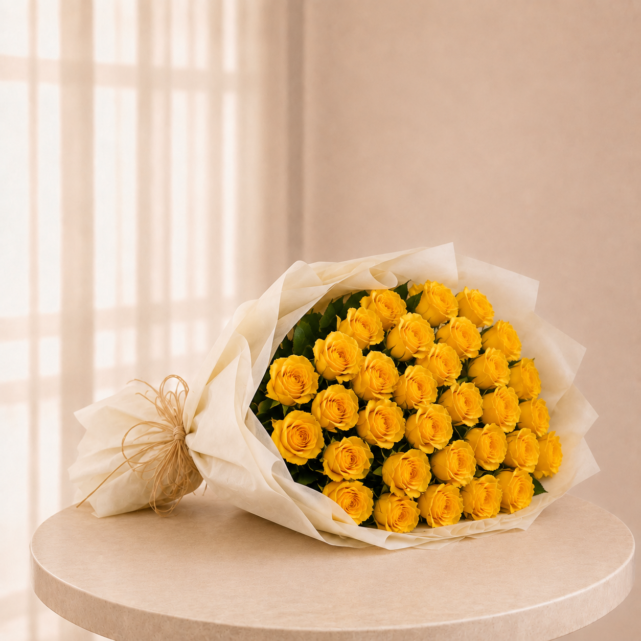 Large Yellow Rose Bouquet | 50 Premium Yellow Roses