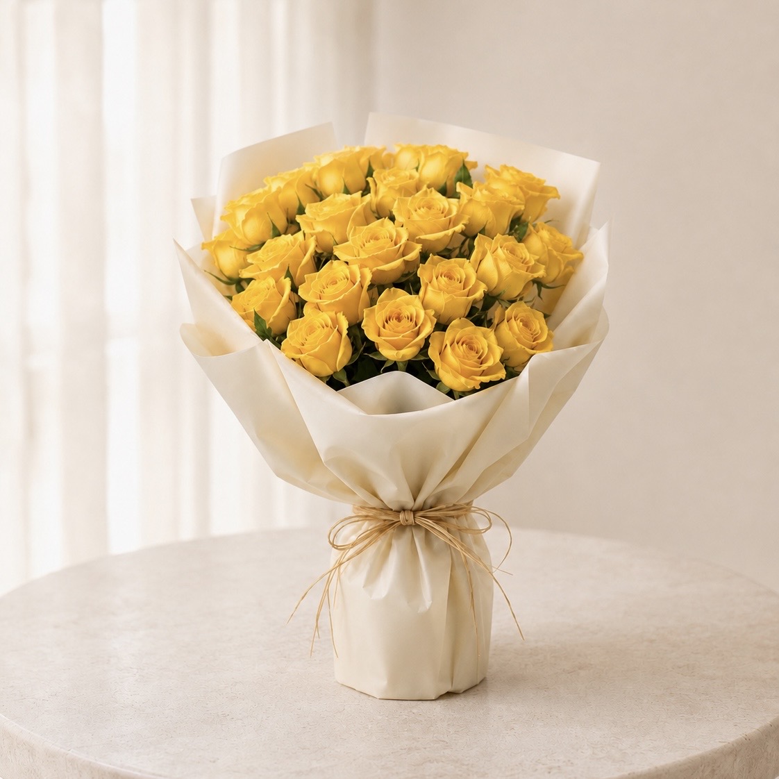 Medium Yellow Rose Bouquet | 25 Premium Yellow Roses 2