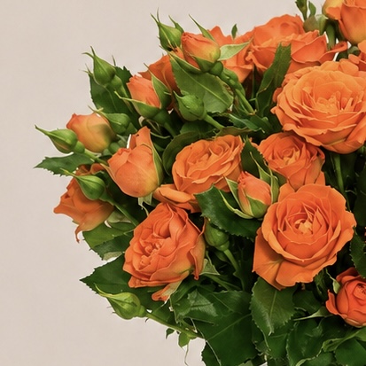 Luxury Orange Spray Roses Arrangement in Elegant Clear Glass Vase | Flori Mart Qatar 5