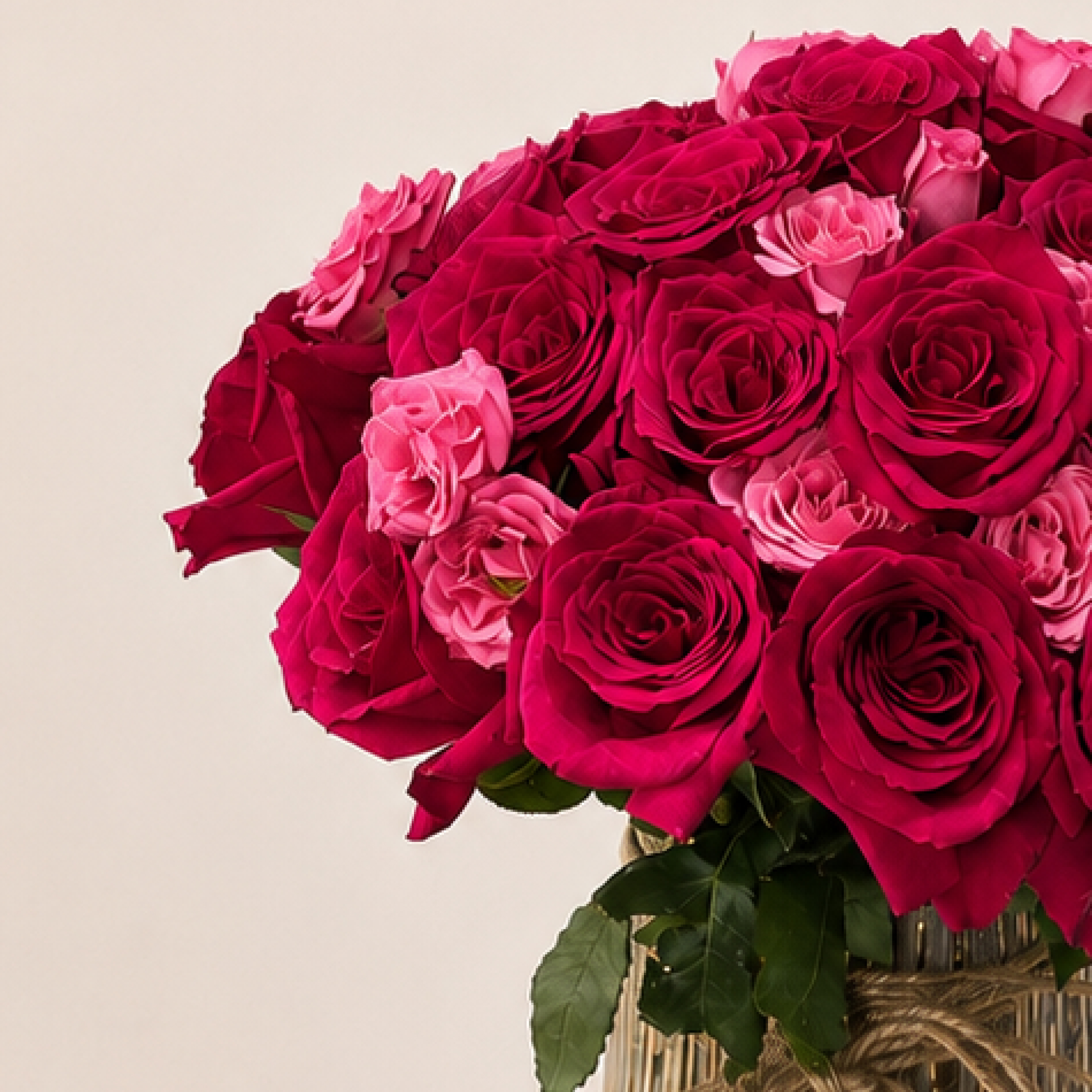 Luxury Pink & Red Rose Arrangement – Elegant Rose Vase for Special Occasions 4
