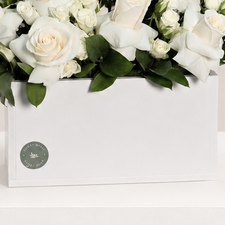 Luxury Happy Birthday White Roses in Elegant White Box 3