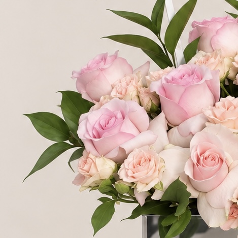 Luxury Get Well Soon Flower Arrangement in Premium Mirror Box | Fresh Flowers Delivery | Flori Mart Qatar 4