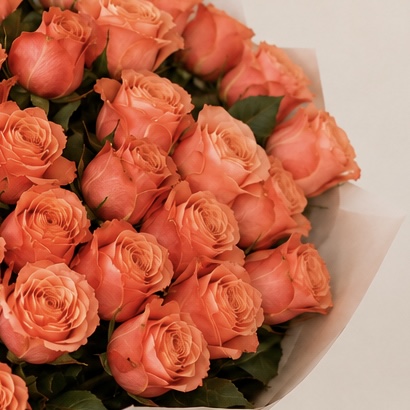 Luxury Large Peach Rose Bouquet | 50 Premium Peach Roses 6