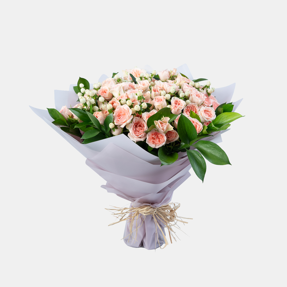 Blush Garden Rose Bouquet | Premium Spray Roses Bouquet | Flori Mart Qatar