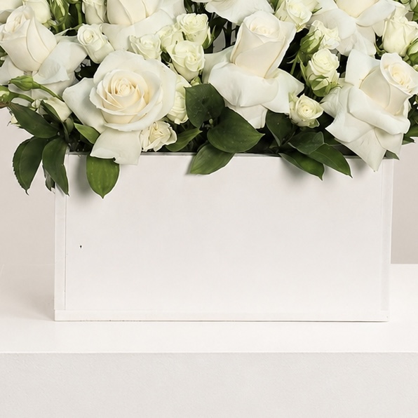 Luxury White Rose Graduation Box with Congratulations Topper 4