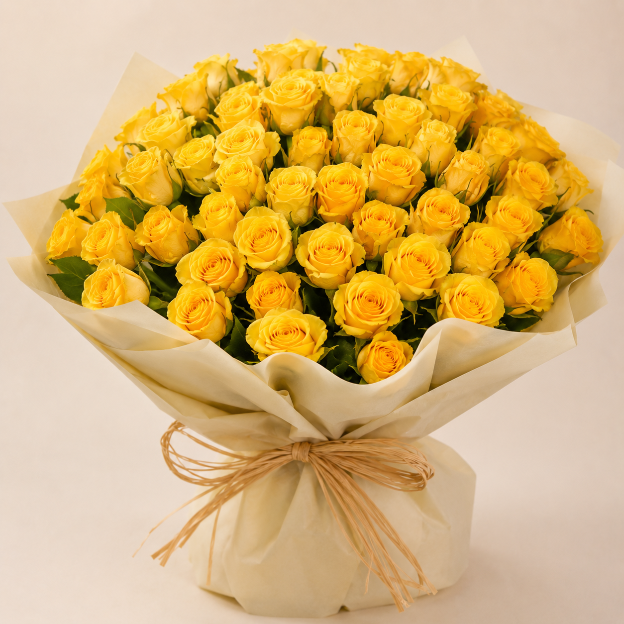 Large Yellow Rose Bouquet | 50 Premium Yellow Roses 8