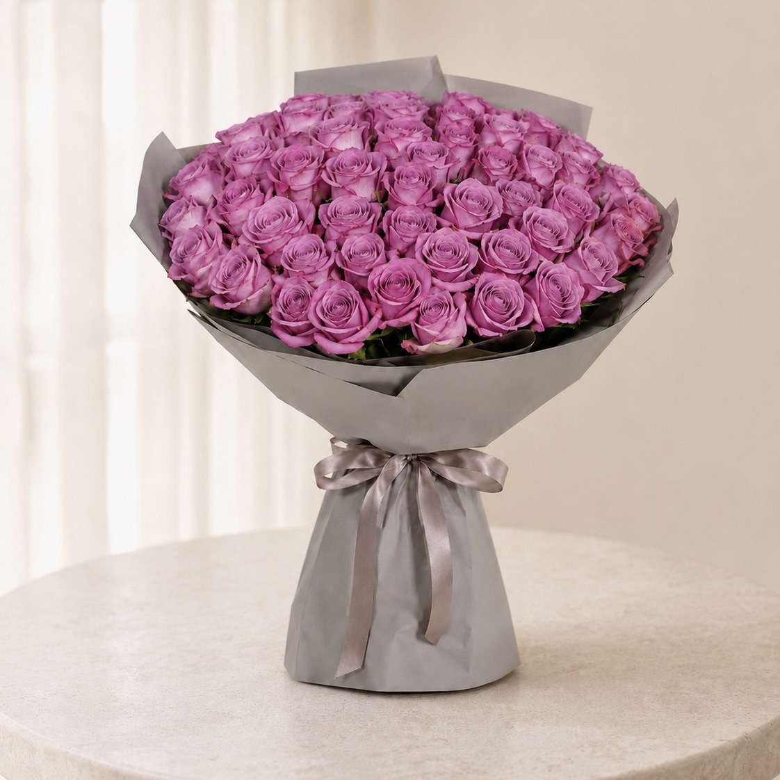 Luxury Large Lilac Rose Bouquet | 50 Premium Lilac Roses 2