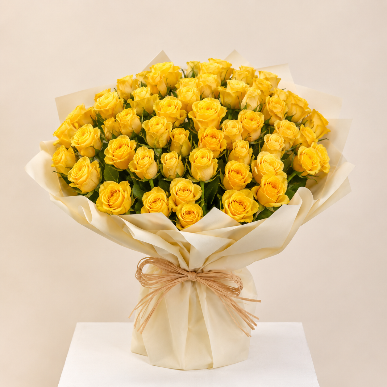 Large Yellow Rose Bouquet | 50 Premium Yellow Roses 7