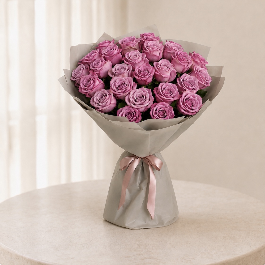 Luxury Medium Lilac Rose Bouquet | 25 Premium Lilac Roses 2