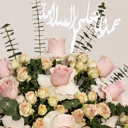 Get Well Soon Pink Roses & White Orchids in Luxury Glass Vase 3
