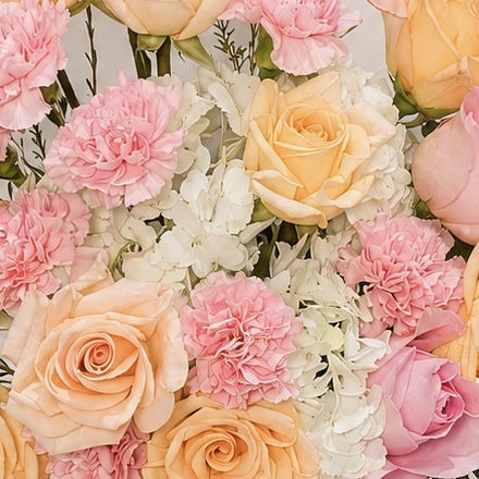 Luxury Pastel Flower Arrangement in Pink Ceramic Vase | Premium Fresh Flowers | Flori Mart Qatar 7