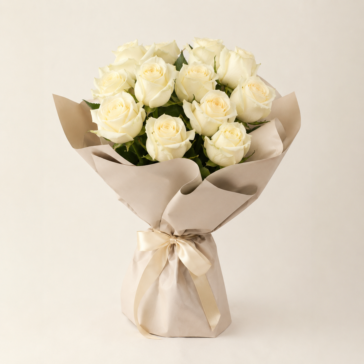 Luxury Small White Rose Bouquet | 15 Premium White Roses 2