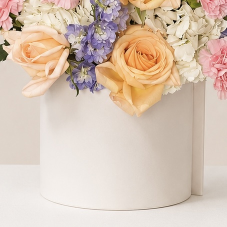 Luxury Mixed Flower Arrangement in White Ceramic Vase | Premium Fresh Flowers | Flori Mart Qatar 3