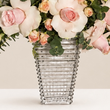 Pink Roses Birthday Arrangement in Glass Vase – Happy Birthday Flowers 6