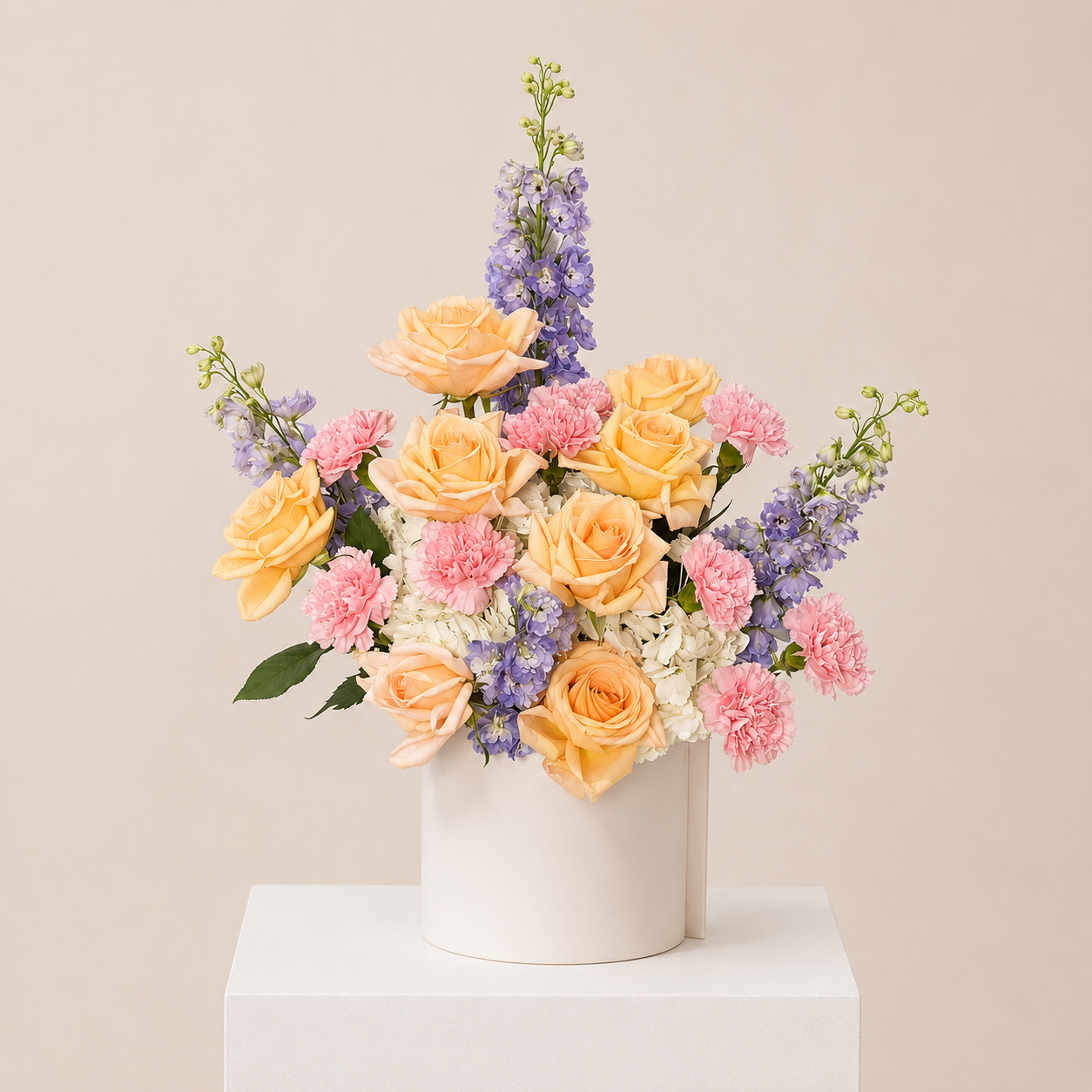 Luxury Mixed Flower Arrangement in White Ceramic Vase | Premium Fresh Flowers | Flori Mart Qatar 2