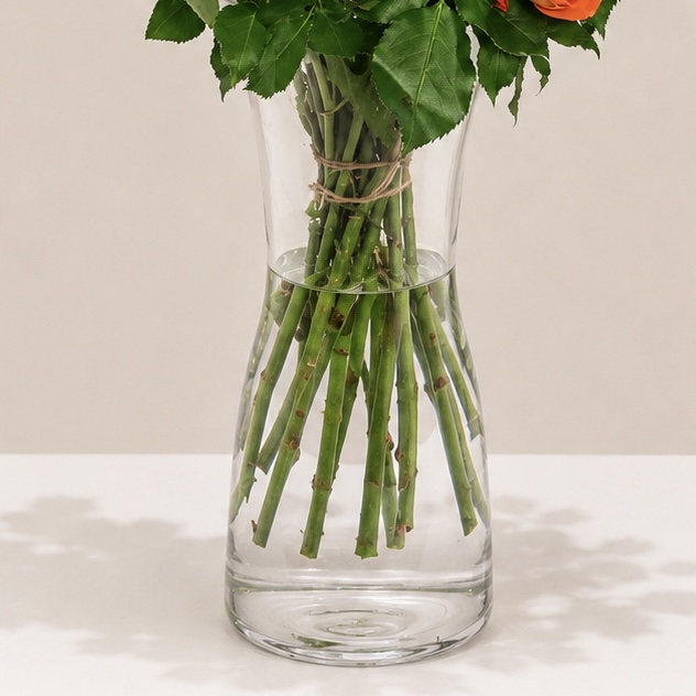Luxury Orange Spray Roses Arrangement in Elegant Clear Glass Vase | Flori Mart Qatar 3
