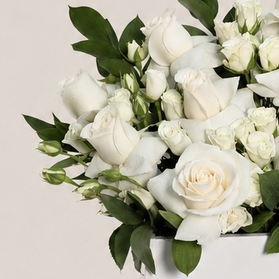 Luxury Happy Birthday White Roses in Elegant White Box 7