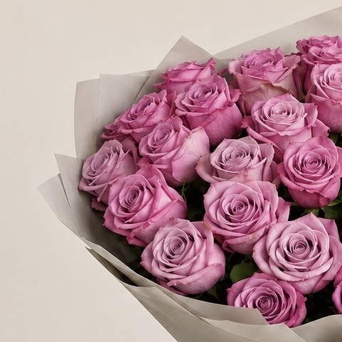 Luxury Small Lilac Rose Bouquet | 15 Premium Lilac Roses 5
