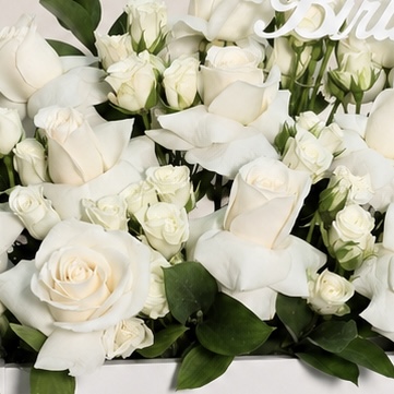 Luxury Happy Birthday White Roses in Elegant White Box 5