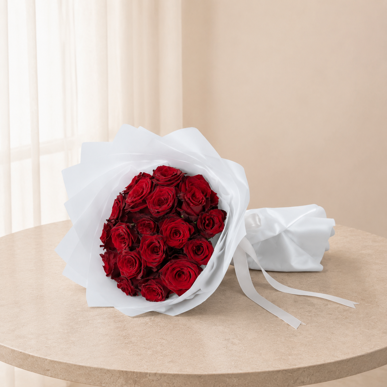 Luxury Red Rose Bouquet | Premium Fresh Red Roses | Flori Mart Qatar