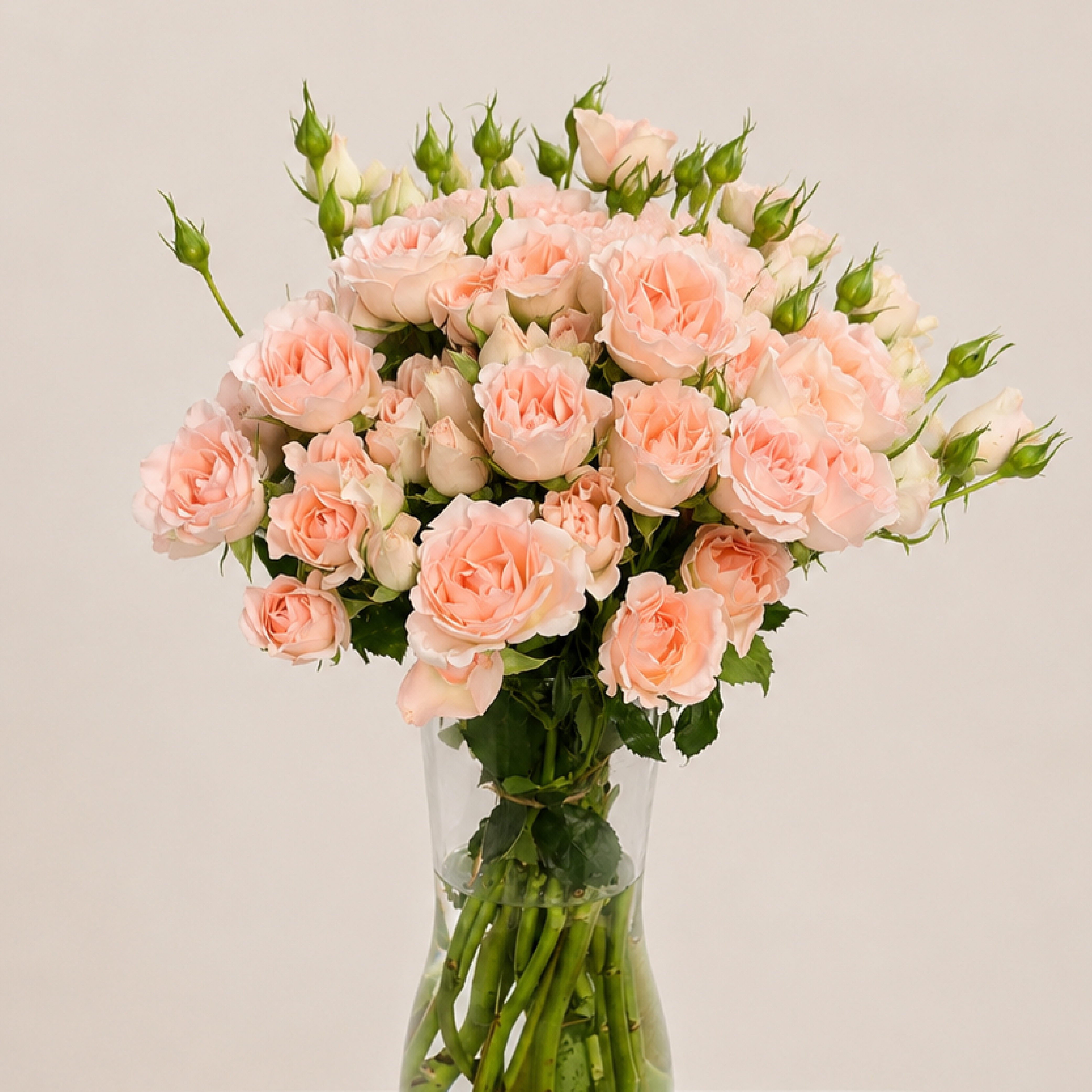 Luxury Pink Spray Rose Arrangement | Fresh Spray Roses in Elegant Glass Vase | Flori Mart Qatar 4