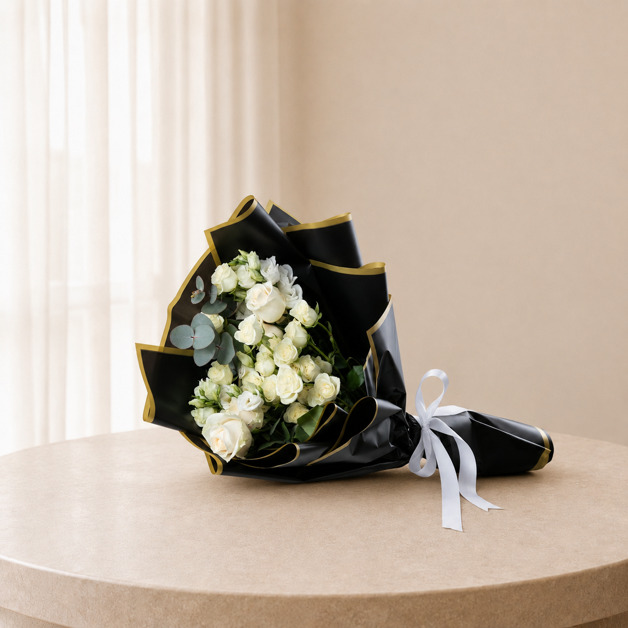 Luxury White Spray Rose Bouquet | Premium White Rose Bouquet | Flori Mart Qatar