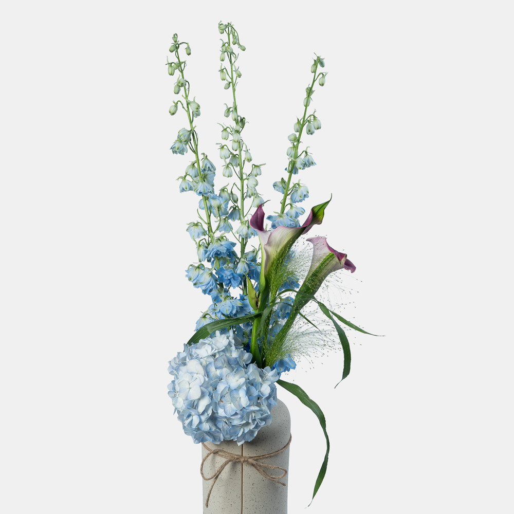 Blue Hydrangea & Calla Lily Arrangement in Elegant Vase | Luxury Floral Gift 2