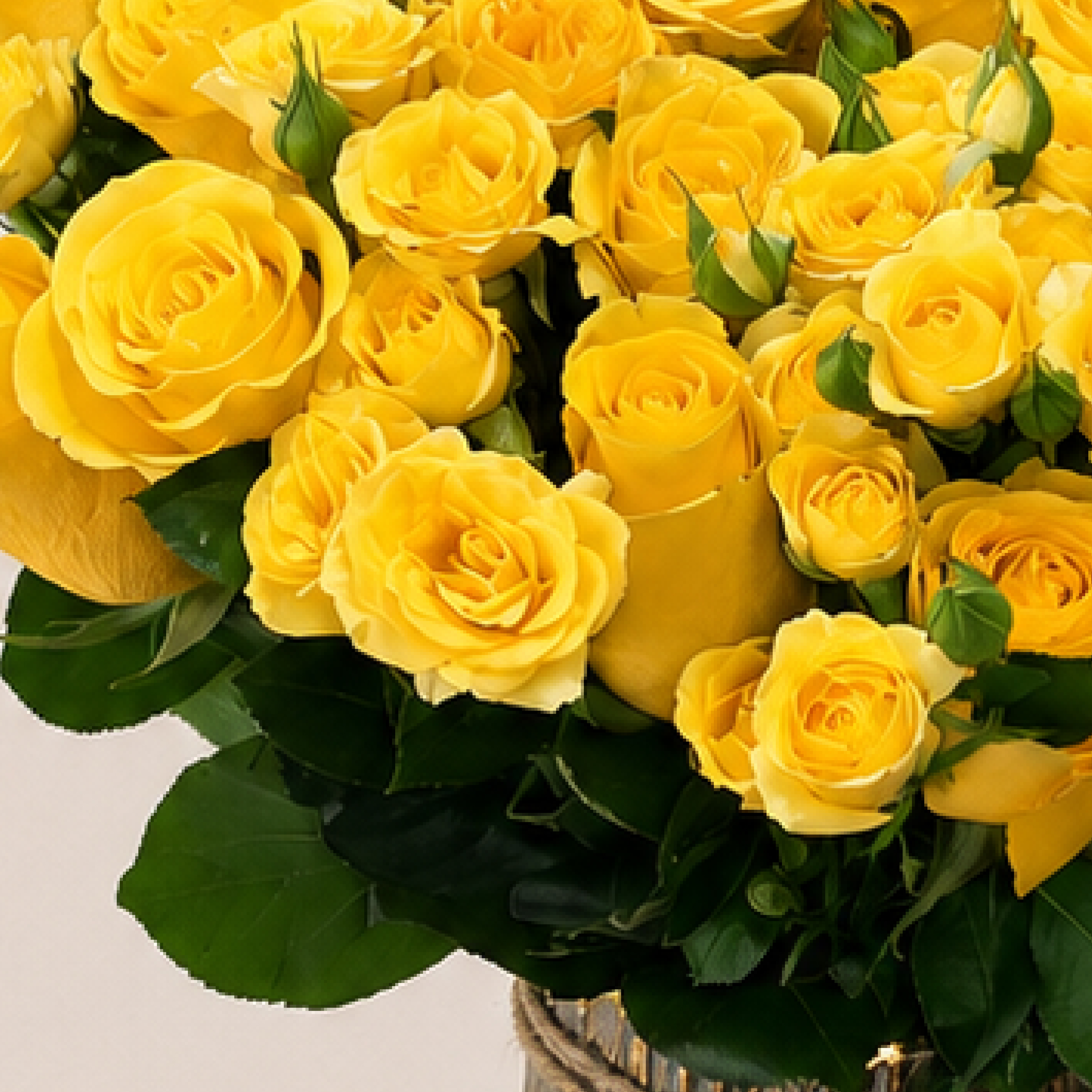Luxury Yellow Rose Arrangement | Fresh Yellow Roses & Spray Roses in Elegant Metal Vase | Flori Mart Qatar 6