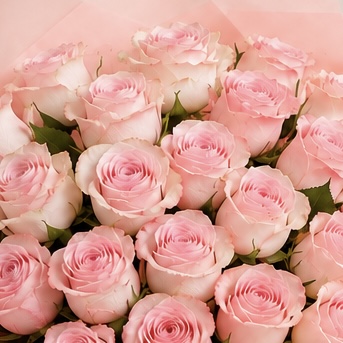 Premium Pink Rose Bouquet | Luxury Pink Roses Wrapped Bouquet | Flori Mart Qatar 3