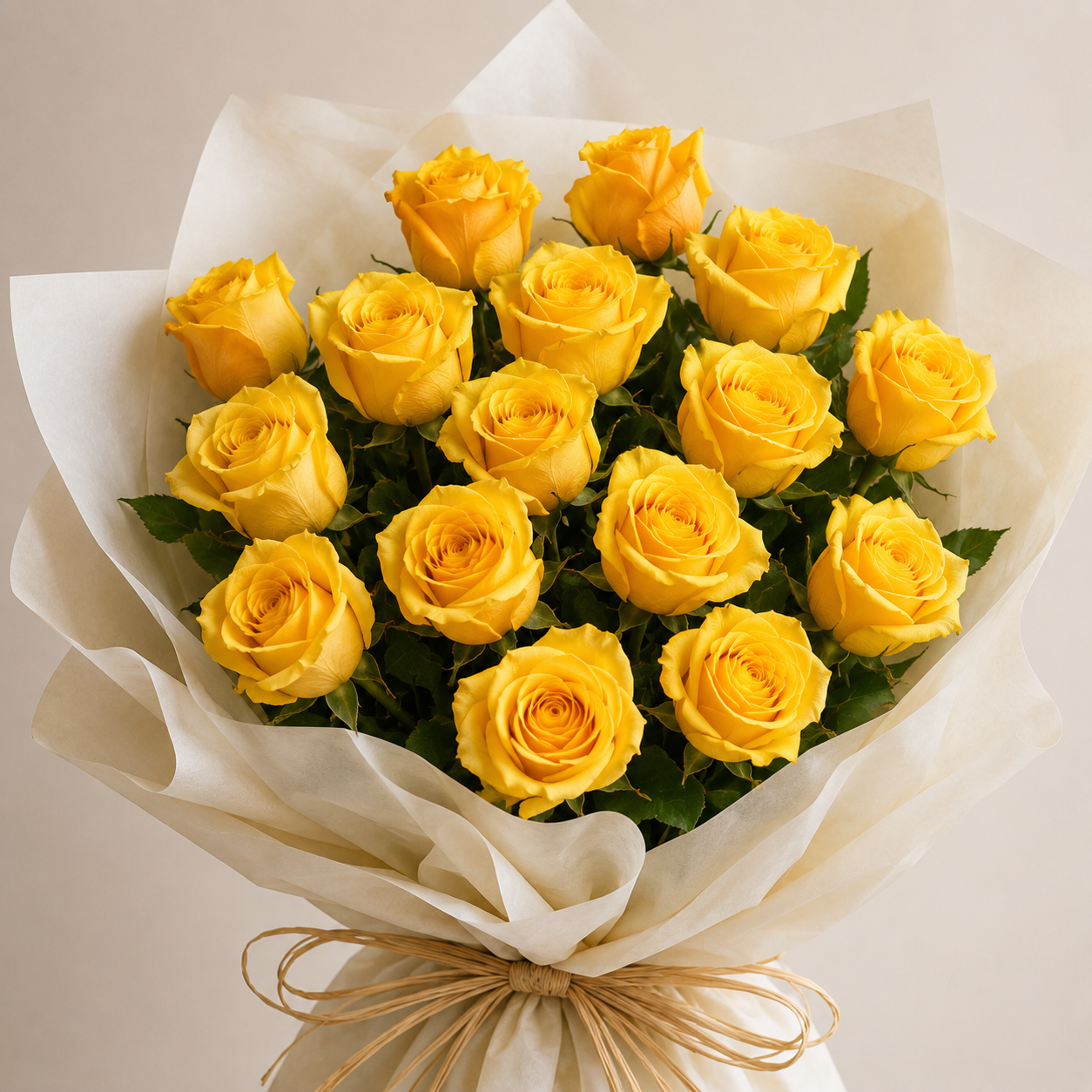 Small Yellow Rose Bouquet | 15 Fresh Yellow Roses 9