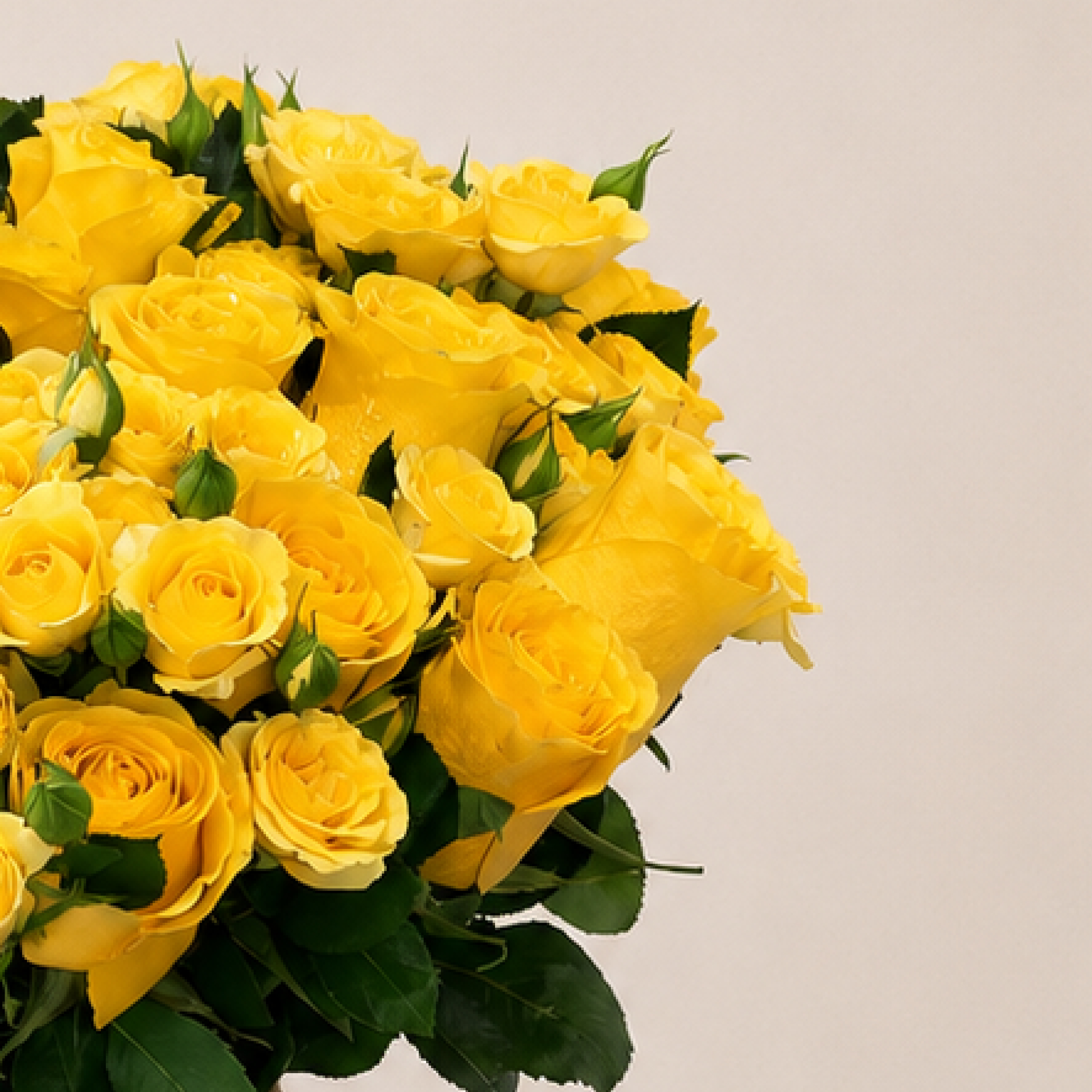 Luxury Yellow Rose Arrangement | Fresh Yellow Roses & Spray Roses in Elegant Metal Vase | Flori Mart Qatar 7