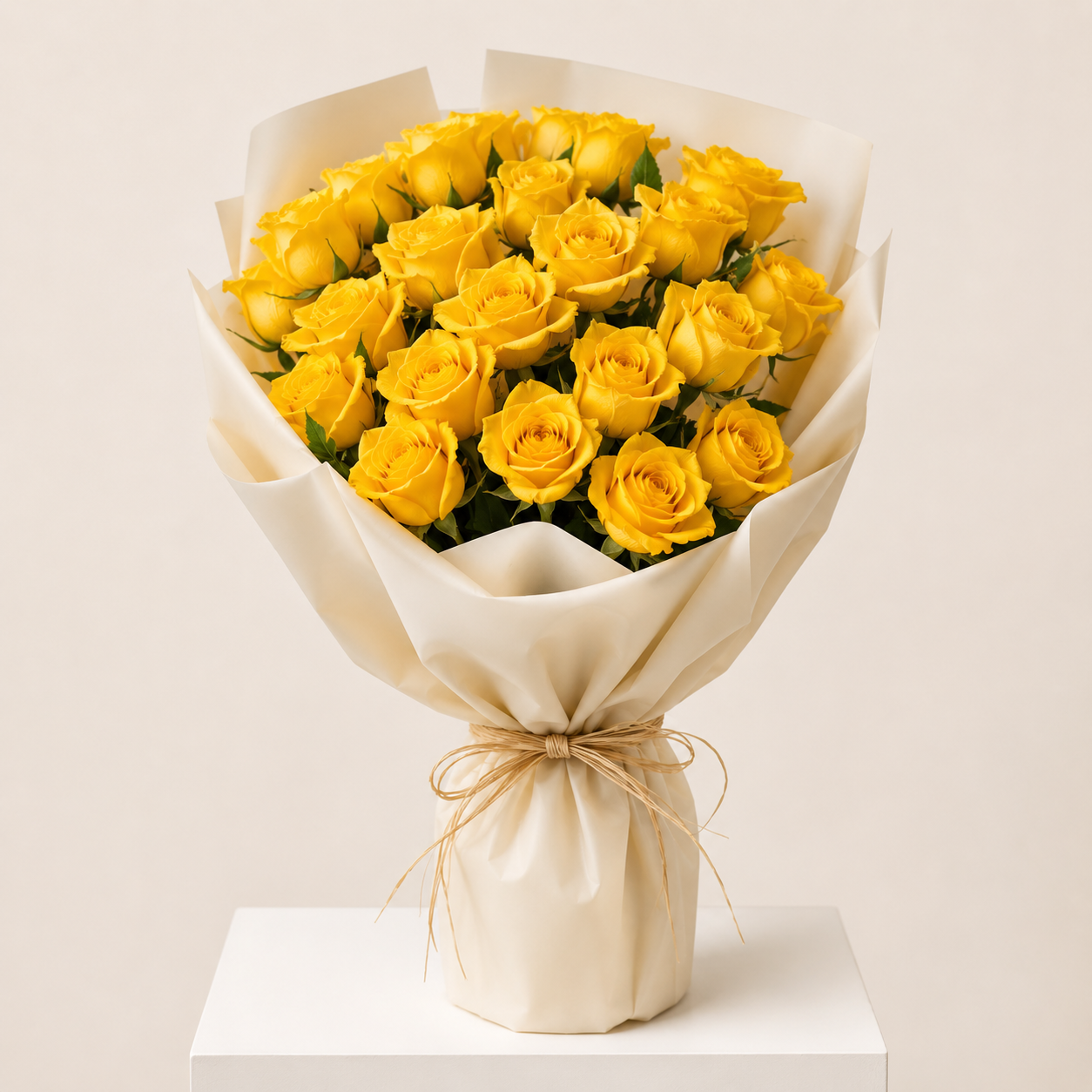 Medium Yellow Rose Bouquet | 25 Premium Yellow Roses 8