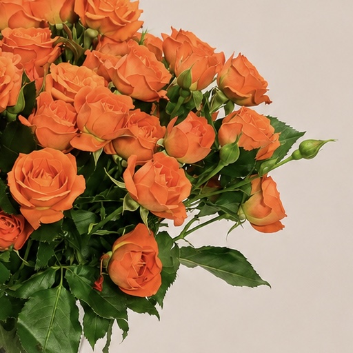 Luxury Orange Spray Roses Arrangement in Elegant Clear Glass Vase | Flori Mart Qatar 6
