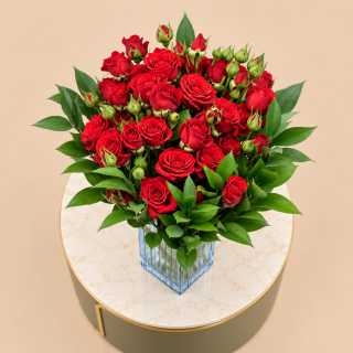 Red Spray Rose Vase – 10 Stems | Flori Mart Qatar 4