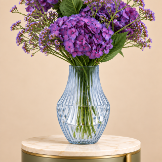 Purple Hydrangea Vase Arrangement | Flori Mart Qatar 2