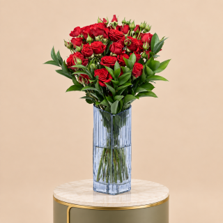 Red Spray Rose Vase – 10 Stems | Flori Mart Qatar 1